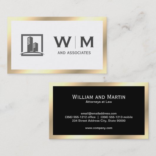 エグゼクティブ金ゴールドクラシックモノグラム |企業の | 名刺 (正面/裏面)