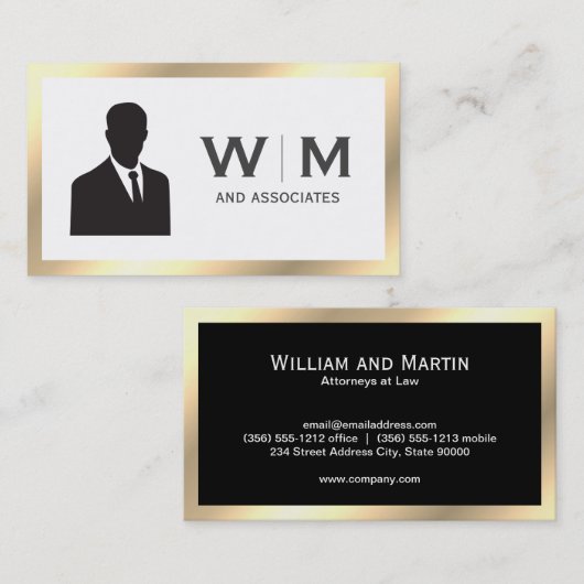 エグゼクティブ金ゴールドクラシックモノグラム 名刺 (正面/裏面)