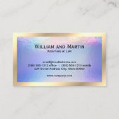 エグゼクティブ金ゴールドクラシックモノグラム |虹彩色の箔 名刺 (裏面)