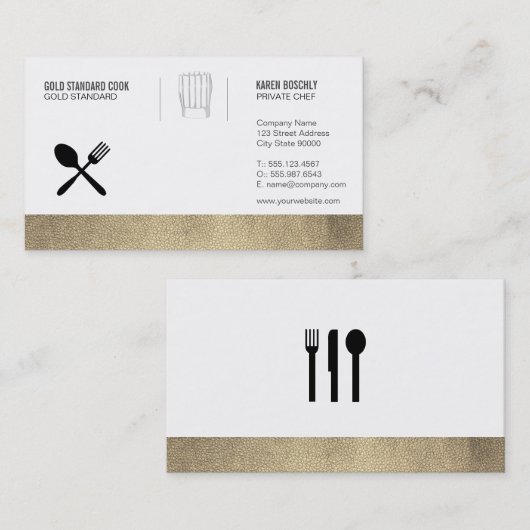 エグゼクティブ金ゴールドシェフ 名刺 (正面/裏面)