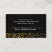 エグゼクティブ金ゴールドダストトリムブラックお洒落 名刺 (裏面)
