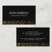 エグゼクティブ金ゴールドダストトリムブラックお洒落 名刺 (正面/裏面)