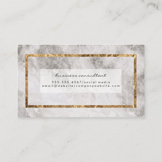 エグゼクティブ金ゴールドフレームと大理石 名刺 (裏面)
