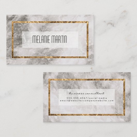 エグゼクティブ金ゴールドフレームと大理石 名刺 (正面/裏面)