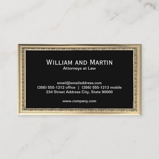 エグゼクティブ金ゴールドフレームアンティークモノグラム | qrコード 名刺 (裏面)