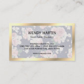 エグゼクティブ金ゴールドフレームブルー石板フローラルパターン 名刺 (裏面)