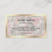 エグゼクティブ金ゴールドフレーム大理石フローラルパターン 名刺 (裏面)