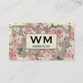 エグゼクティブ金ゴールドフレーム大理石フローラルパターン 名刺 (正面)