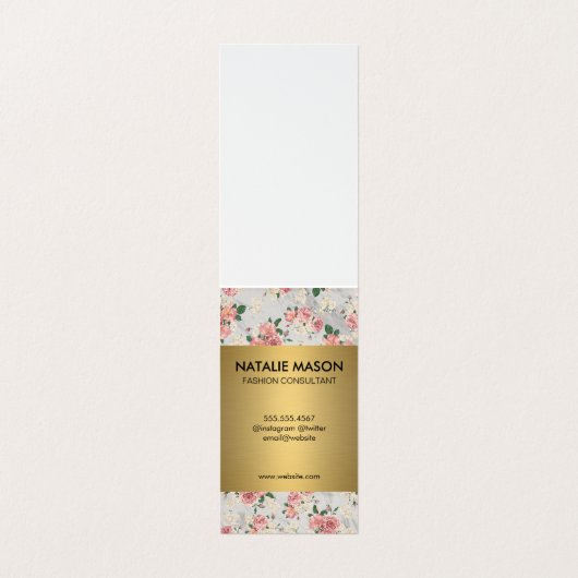 エグゼクティブ金ゴールドフローラルパターンシリーズとモノグラム 名刺 (内部フラット)