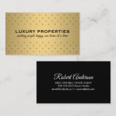 エグゼクティブ金ゴールドメタリック/ダイヤモンドドットパターン 名刺 (正面/裏面)