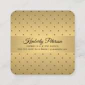 エグゼクティブ金ゴールドメタリック/ダイヤモンドドットパターンII スクエア名刺 (正面)