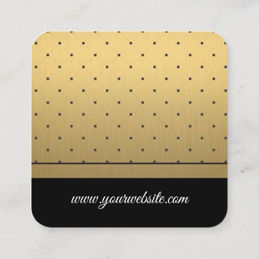 エグゼクティブ金ゴールドメタリック/ダイヤモンドドットパターンII スクエア名刺 (裏面)