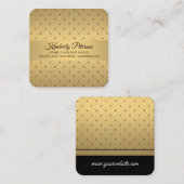 エグゼクティブ金ゴールドメタリック/ダイヤモンドドットパターンII スクエア名刺 (正面/裏面)