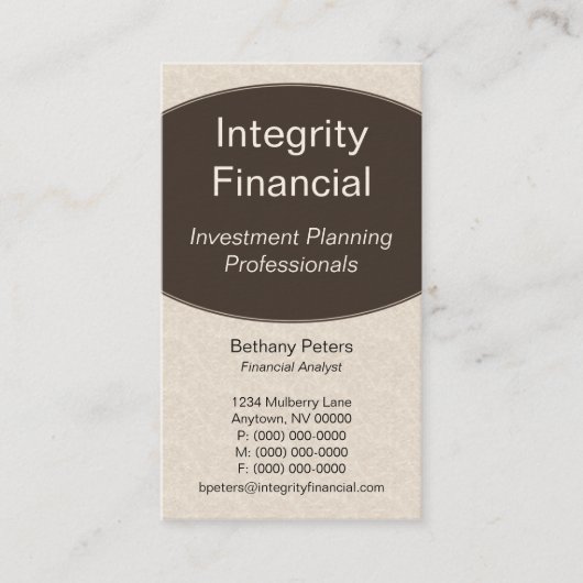 エグゼクティブ・カーブビジネス・カード、Espresso 名刺 (正面)