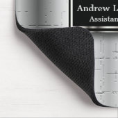 エグゼクティブ – ブラック&シルバーメタリックのアクセント マウスパッド (コーナー)