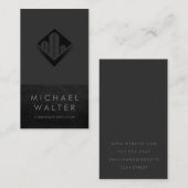 エグゼクティブ・ミニマル主義者 |レザートリム 名刺 (正面/裏面)