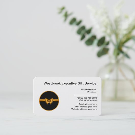 エグゼクティ企業のブギフトサービス 名刺 (スタンド正面)