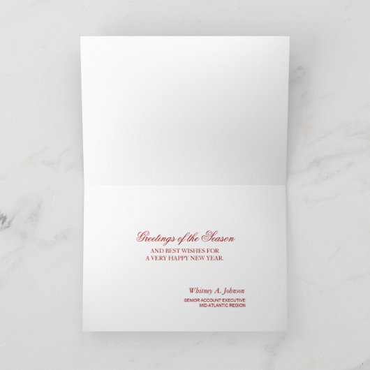 エグゼクテパーソナライズされたィブホリデーグリーティングカード シーズンカード (内部)