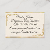 エグゼクモノグラムのティブ金ゴールドブラックレター'U' 名刺 (裏面)