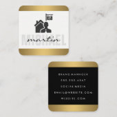 エグゼク実在ティブエステート・エージェント・金ゴールド・トリム スクエア名刺 (正面/裏面)