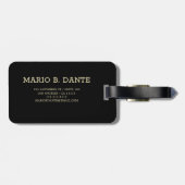 エグゼク男らしティブブラック&シルバーメタルモノグラム ラゲッジタグ (裏面横)