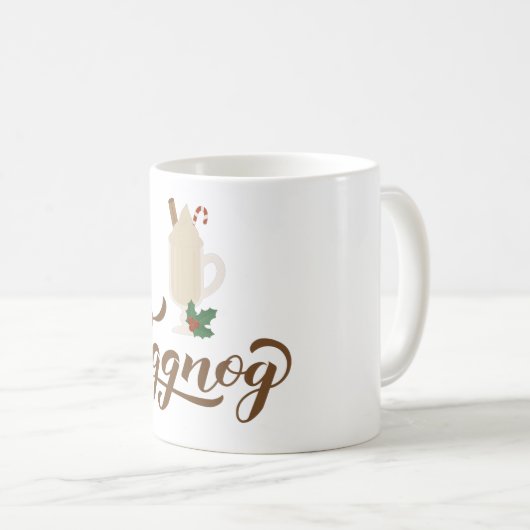 エグノグ書レタリングとガラス コーヒーマグカップ (正面右)