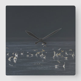 エグレッツオンザミッドナイトブルー海 スクエア壁時計