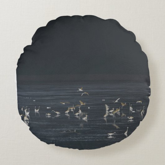 エグレッツオンザミッドナイトブルー海 ラウンドクッション (正面)