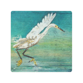 エグレットオンウォーター絵を描アート メタルプリント