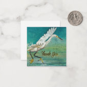 エグレットゴージャス鳥ビーチハウスサンキューユー ノートカード (正面/裏面インサイチュ)