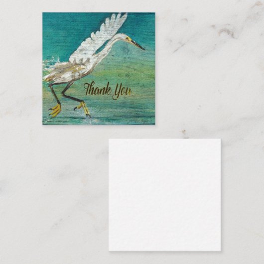 エグレットゴージャス鳥ビーチハウスサンキューユー ノートカード (正面/裏面)