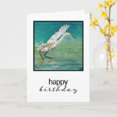 エグレットバードゴージャス絵を描コーストビーチアート カード (黄色い花)