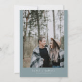 エグレット スレートブルー 水彩画 Save Our New Date ご案内 招待状 (裏面)