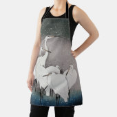 エグレ日本のツコソンクレーン冬の雪 エプロン (インサイチュ)