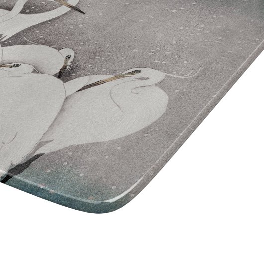 エグレ日本のツコソンクレーン冬の雪 カッティングボード (角)