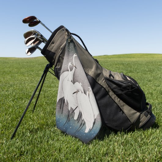 エグレ日本のツコソンクレーン冬の雪 ゴルフタオル (グリーン)