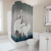 エグレ日本のツコソンクレーン冬の雪 シャワーカーテン (インサイチュ)