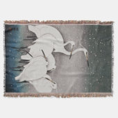 エグレ日本のツコソンクレーン冬の雪 スローブランケット (正面)