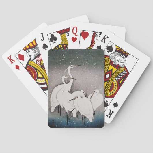 エグレ日本のツコソンクレーン冬の雪 トランプ (裏面)