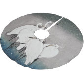 エグレ日本のツコソンクレーン冬の雪 ブラッシュドポリエステルツリースカート (アングル)