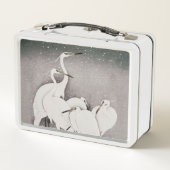 エグレ日本のツコソンクレーン冬の雪 メタルランチボックス (裏面)