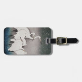 エグレ日本のツコソンクレーン冬の雪 ラゲッジタグ (正面横)