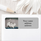 エグレ日本のツコソンクレーン冬の雪 ラベル (インサイチュ)