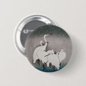 エグレ日本のツコソンクレーン冬の雪 缶バッジ (正面&裏面)