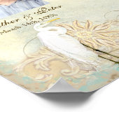 エグレ素晴らしット沿岸ビーチ結婚- s パーソナライズされた ポスター (角)