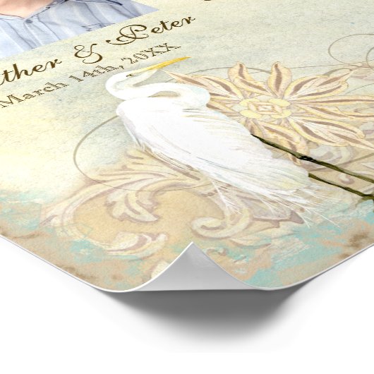 エグレ素晴らしット沿岸ビーチ結婚- s パーソナライズされた ポスター (角)