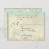 エグレ素晴らしット沿岸ビーチ-結婚式招待状 出欠カード (正面/裏面)