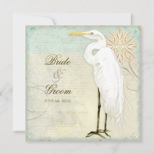 エグレ素晴らしット沿岸ビーチ-結婚式招待状 招待状 (裏面)