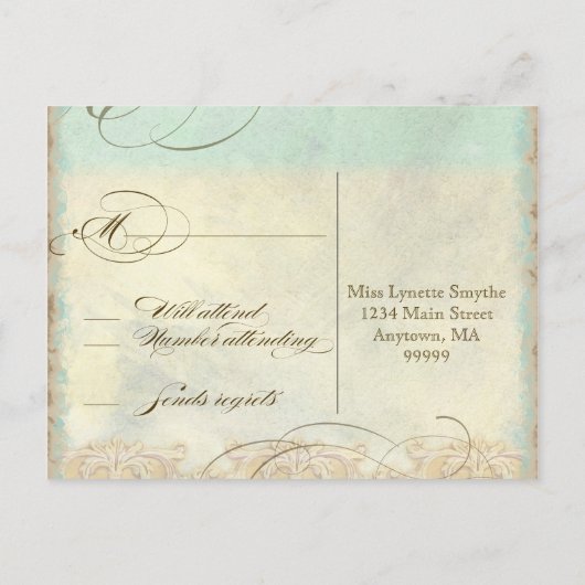 エグレ素晴らしット沿岸ビーチ- RSVP応答はがき インビテーションポストカード (裏面)