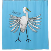 エグレ素晴らしット鳥漫画イラストレーション シャワーカーテン (正面)